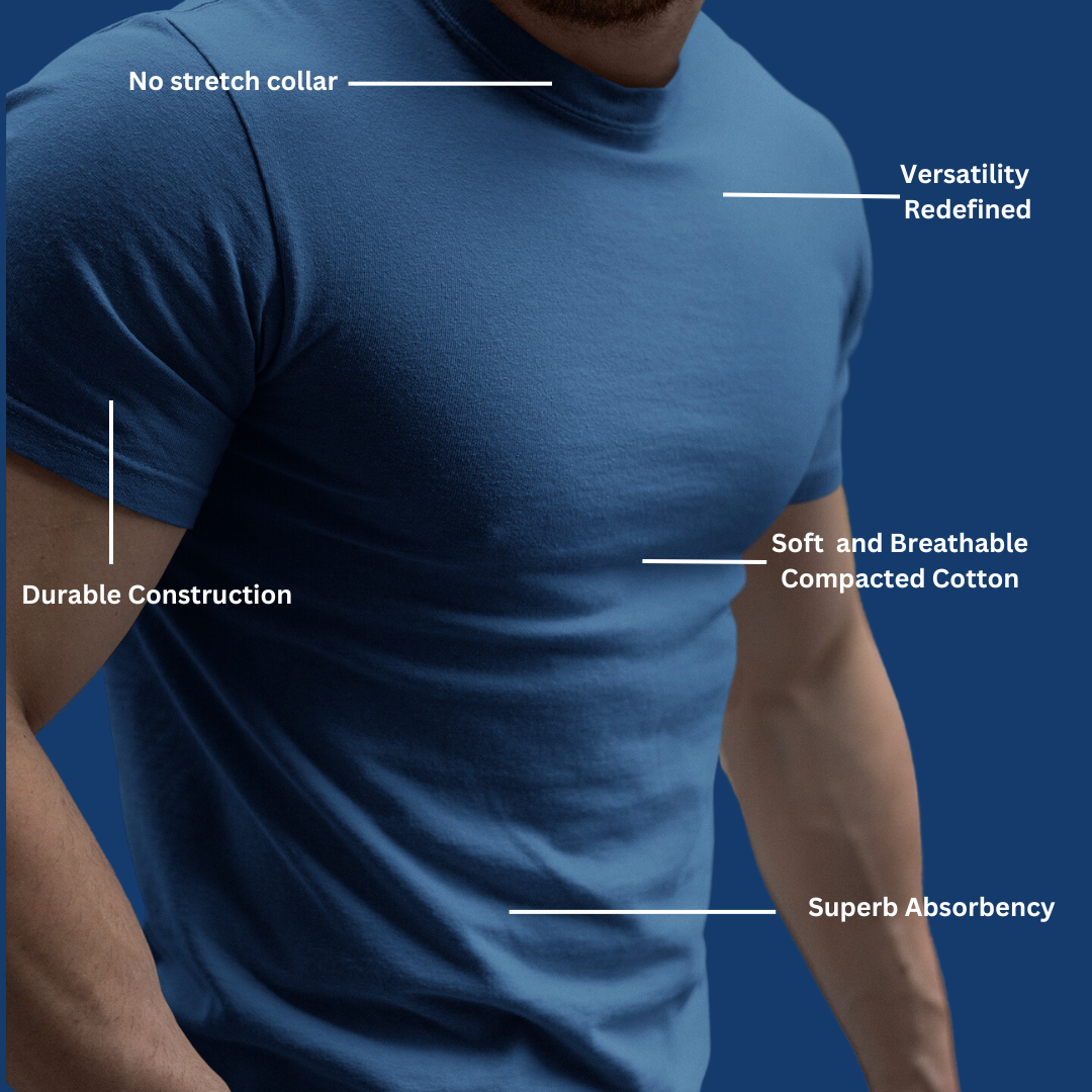 Elevate Your Wardrobe with 100% Cotton Men's Premium Round Neck T-Shirts. Discover Comfort and Style Combined. Perfect for Everyday Wear. Shop Now