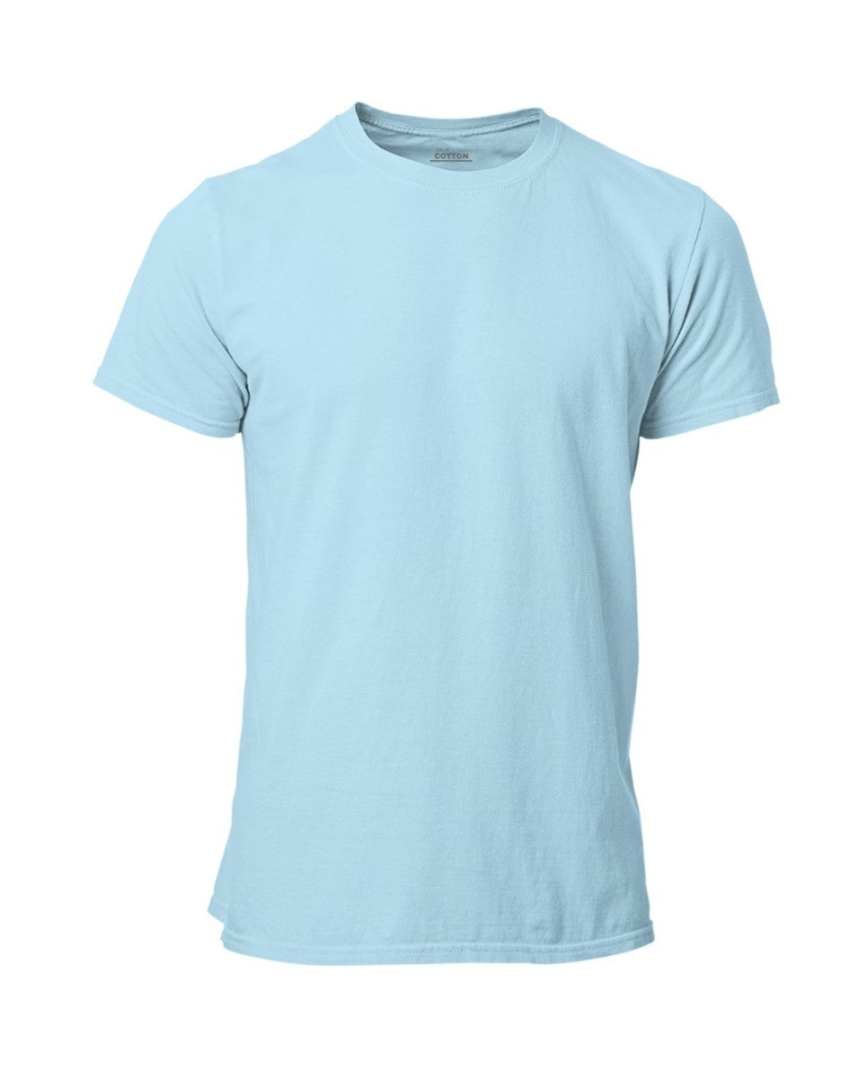 Men's 100% Cotton Premium Round Neck Tshirts - Ice Blue